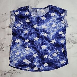 Chip & Pepper Blue/White Star Print top